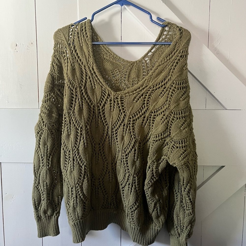 Off the shoulder knit sweater